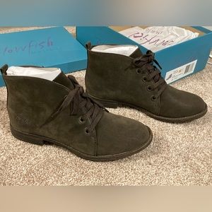 Blowfish Thorpe lace-up ankle boots US7 dark brown/ fawn NEW